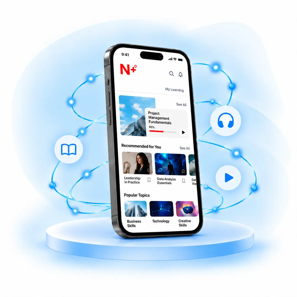 N+ mobile learning app